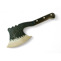 Масивна закалена брадвичка,ръчно кована фултанг с калъф