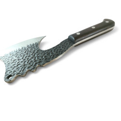 Масивна закалена брадвичка,ръчно кована фултанг с калъф