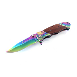 Сгъваем полуавтоматичен нож Browning FA29 - 1 Rainbow с дървени чирени