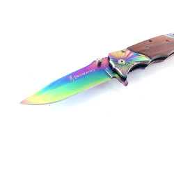 Сгъваем полуавтоматичен нож Browning FA29 - 1 Rainbow с дървени чирени