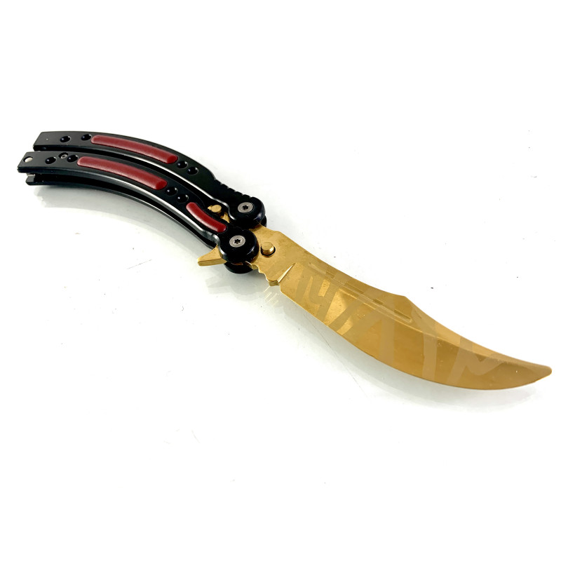 Cs go тренировъчен нож пеперуда Practice Butterfly Knife Gold Cs go тренировъчен нож пеперуда Practice Butterfly Knife Gold