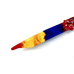 Тренировъчен нож пеперуда,за правене на трикове - пружинен механизъм 