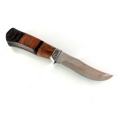 Руски ловен нож инкрустиран Ловец с ловно куче на острието - Охотник