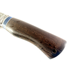 Ловен нож Model SB3340 - син кориан - шарка имитираща дамаската стомана