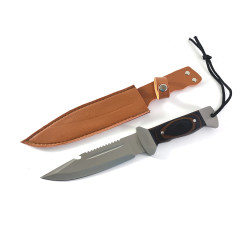 Ловен нож масивен с кожен калъф фултанг - Tool 