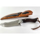 Ловен нож ръчно направен от дамаска японска стомана,дръжка от  абанос