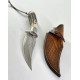 Ръчно направен ловен нож от японска дамаска стомана,дръжка от еленов рог