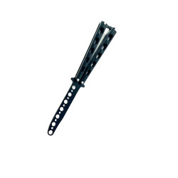 Масивен тежък метален черен нож пеперуда тренировъчен