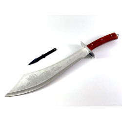 Масивна сабя ,ятаган , меч  с калъф и инкрустиран дракон на острието Масивна сабя ,ятаган , меч  с калъф и инкрустиран дракон на острието