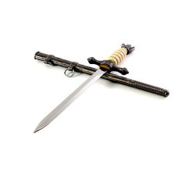 Офицерски кинжал репродукция от Третия Райх,метална ножница и дървена поставка