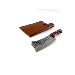 EVERRICH chef Japanese кухненски сатър фултанг с кожен калъф кован за месо и кости