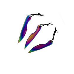 Комплект ножове от три броя цяло парче стомана с паракорд Knives RB