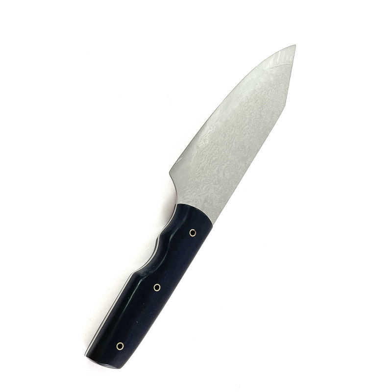 Професионален универсален нож  от дамаска японска стомана DAMASK -  дръжка от абаносово дърво
