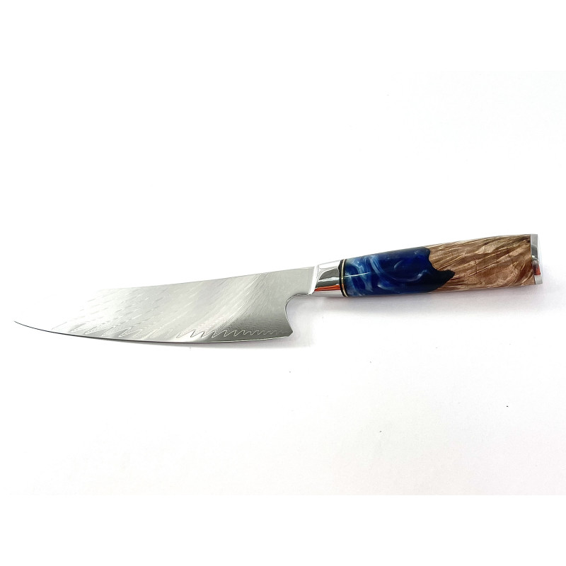Професионален нож на главния готвач от дамаска японска стомана DAMASK - J002 полирана дръжка от дърво и смола