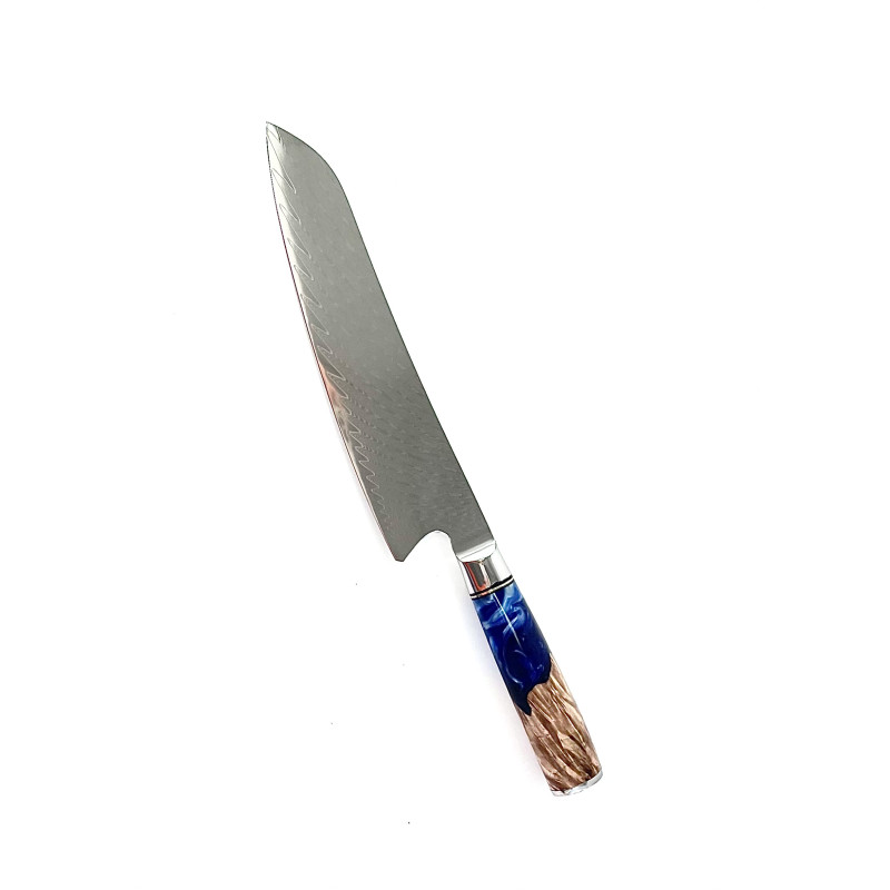 Професионален нож на главния готвач от дамаска японска стомана DAMASK - J002 полирана дръжка от дърво и смола