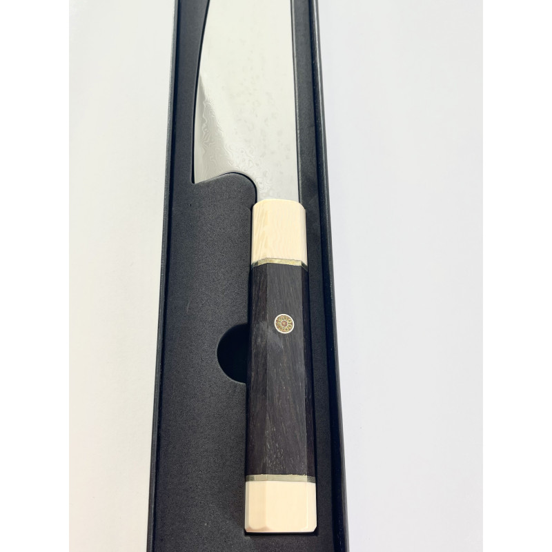 Професионален кухненски нож Santoku DAMASK - W006 полирана дръжка от дърво и смола
