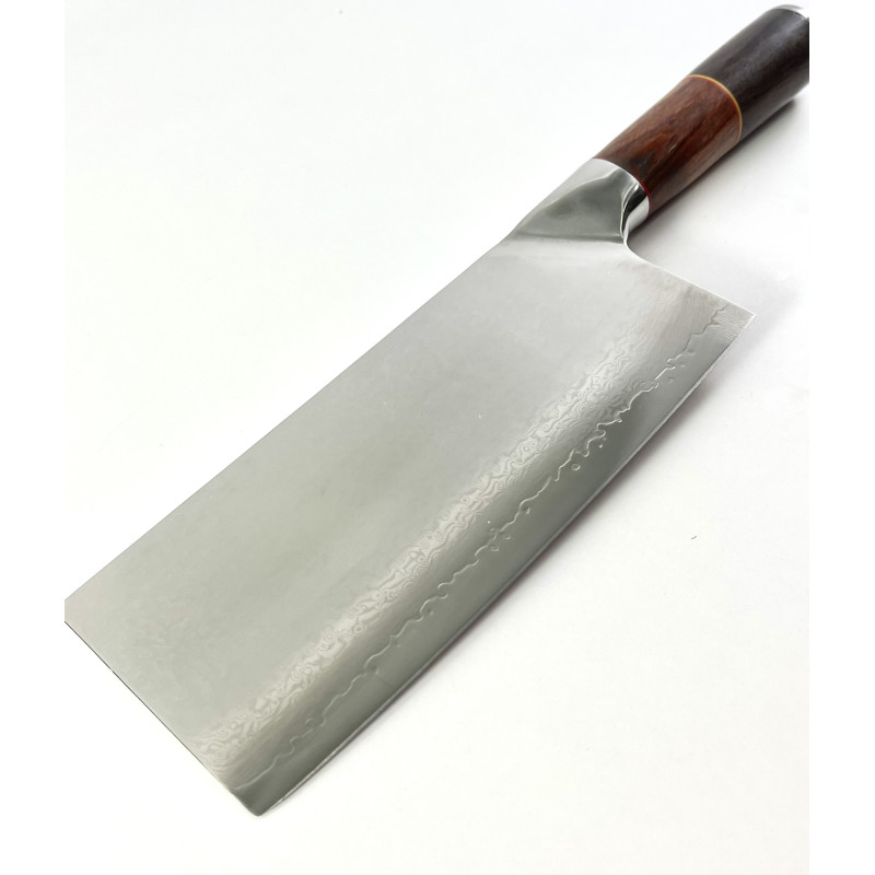Професионален кухненски сатър DAMASK - J010 полирана дръжка от дърво