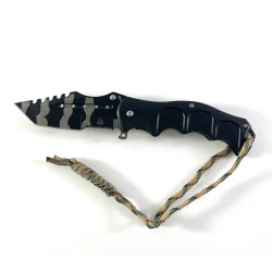 Сгъваем джобен тактически нож частично серетирано острие