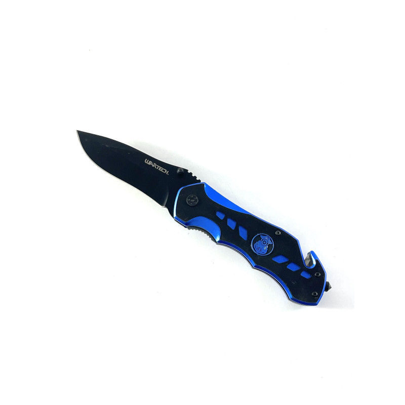 Полуавтоматичен метален тактически нож с резец и шип - Police 1