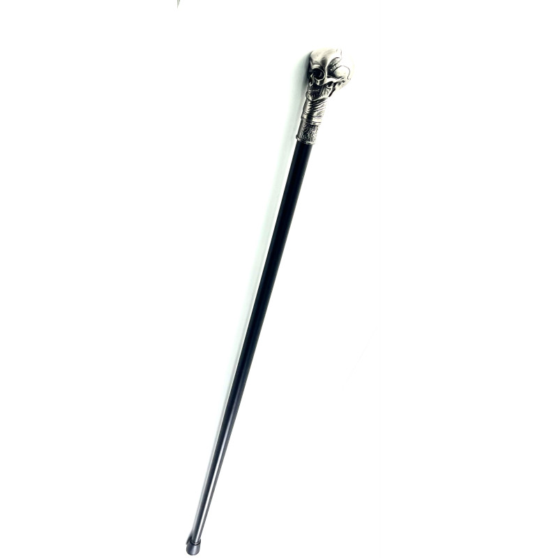 Елегантен бастун с метална дръжка форма на Череп и вграден кинжал 40 см