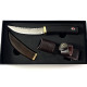 Ловен нож от японска дамаска стомана с дървена кания и извито острие Model KTO ІІ