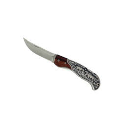 Сгъваем джобен нож с инкрустирани вълци на дръжката FB826