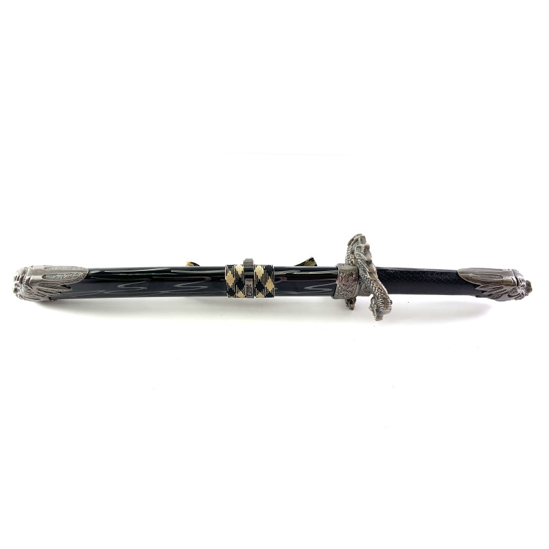 Сувенирен меч с поставка с метални инкрустации на дракони