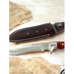 Ловен масивен стоманен боен нож с кожена кания nedfoss 1012