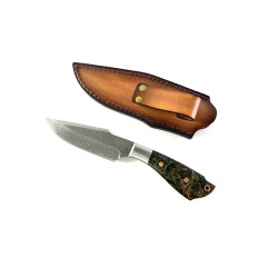 Ръчно направен ловен нож от дамаска японска стомана дръжка от дърво и смола LP10