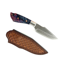 Ръчно направен ловен нож от дамаска японска стомана дръжка от дърво и смола LP11