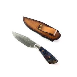 Ръчно направен ловен нож от дамаска японска стомана дръжка от дърво и смола LP11