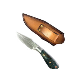 Ръчно направен ловен нож от дамаска японска стомана дръжка от дърво и смола LP12