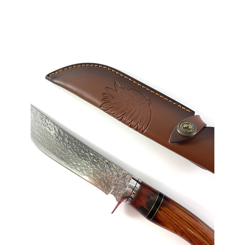 Ръчно направен ловен нож от Damask steel дръжка от Rosewood