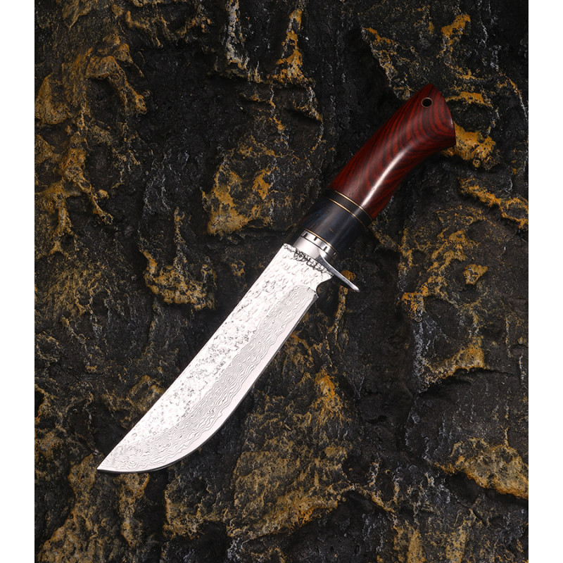 Ръчно направен ловен нож от Damask steel дръжка от Rosewood Ръчно направен ловен нож от Damask steel дръжка от Rosewood