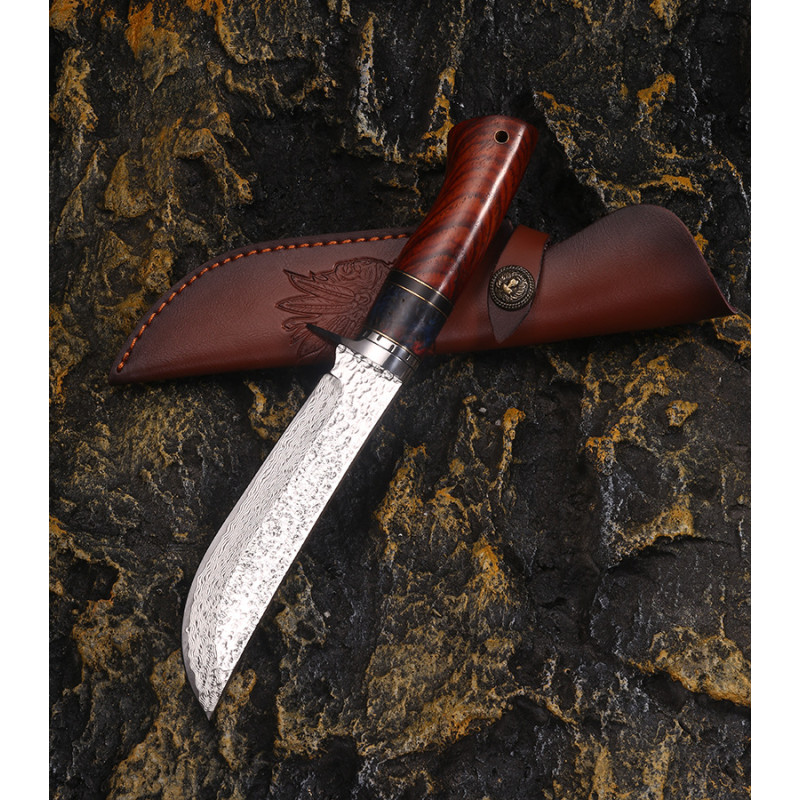Ръчно направен ловен нож от Damask steel дръжка от Rosewood Ръчно направен ловен нож от Damask steel дръжка от Rosewood