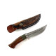 Ръчно направен ловен нож от Damask steel дръжка от червен дъб и цветен кориан