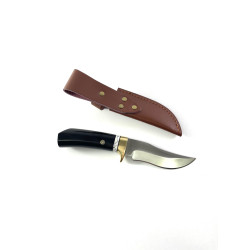 Ръчно направен ловен нож от D2 стомана абаносово дърво