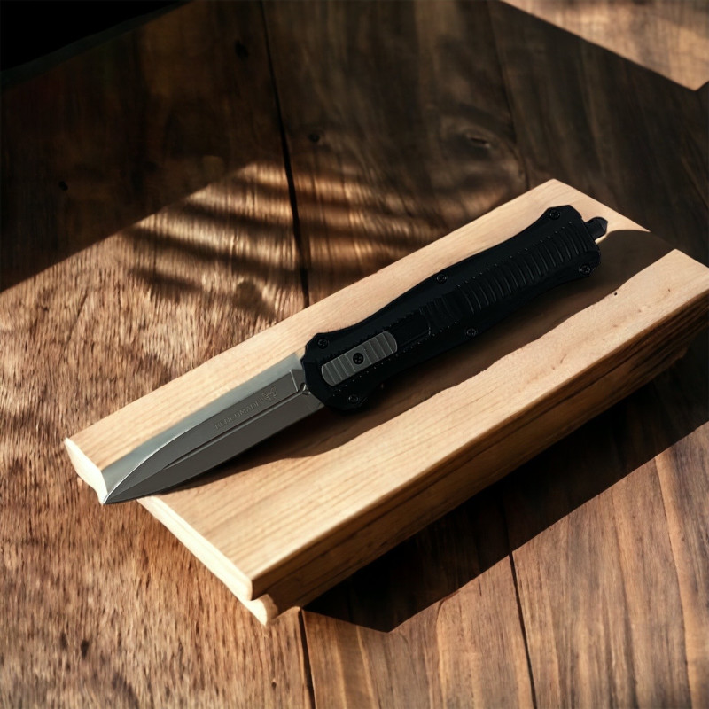 Автоматичен метален нож Кама OTF Black с калъф