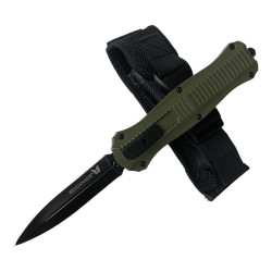 Автоматичен метален нож Кама OTF Green с калъф