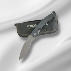 Сгъваем джобен нож с частично серетирано острие тип кукри с калъф 