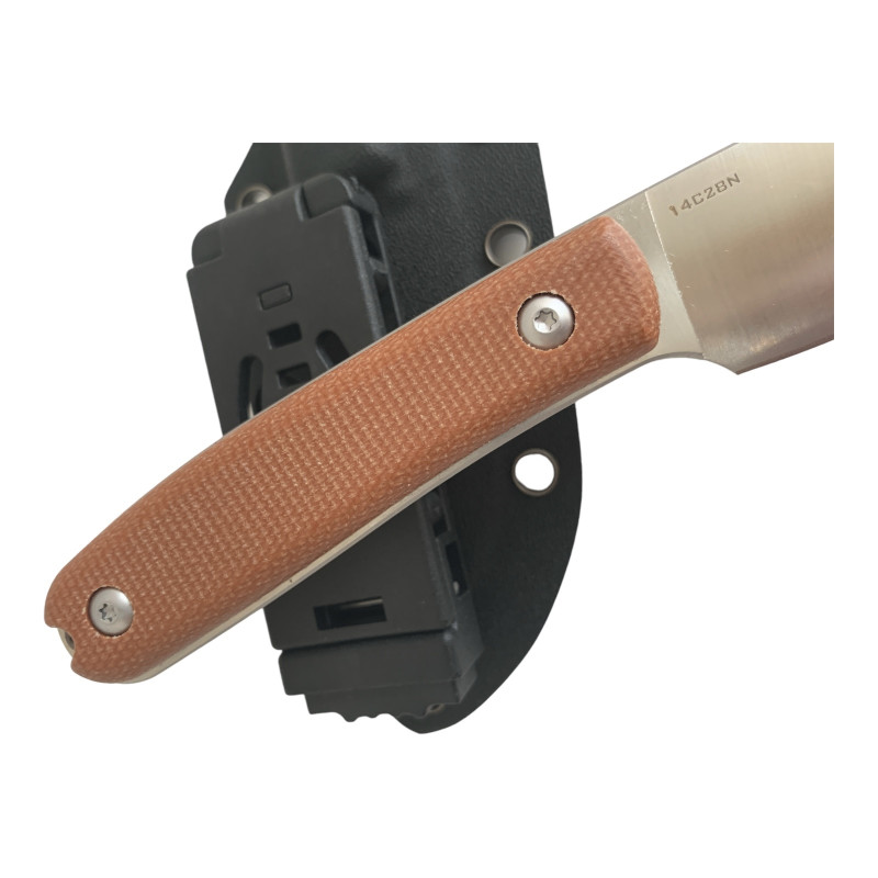 Ловен нож с KYDEX калъф  острие шведска неръждаема стомана 14C28N -Brown Knives