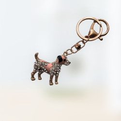 Дамски ключодържател кученце с камъни