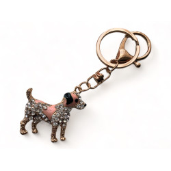 Дамски ключодържател кученце с камъни