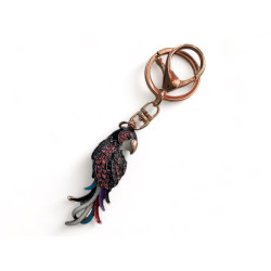 Дамски ключодържател папгал с  камъчета