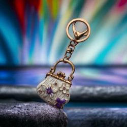 Дамски ключодържател Чанта с цветя