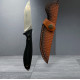 Ръчно направен ловен нож с кожена кания фултанг
