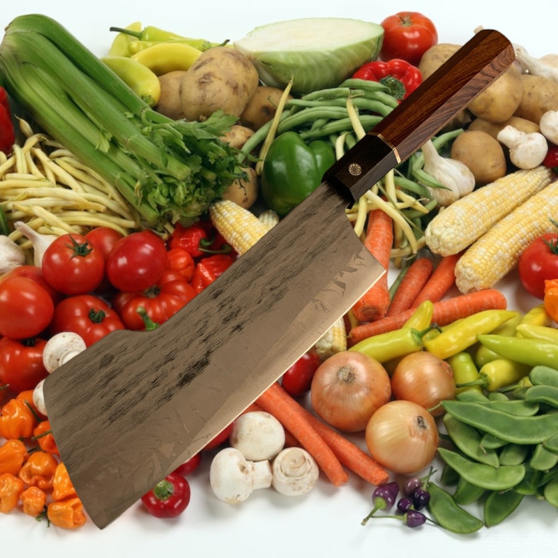Кован кухненски сатър за рязане на месо и зеленчуци от високовъглеродна стомана
