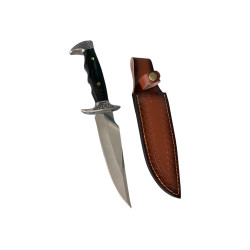 Ловен нож масивен с кожена кания Black Bowie knife