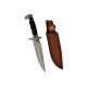 Ловен нож масивен с кожена кания Black Bowie knife
