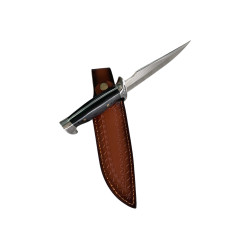 Ловен нож масивен с кожена кания Black Bowie knife